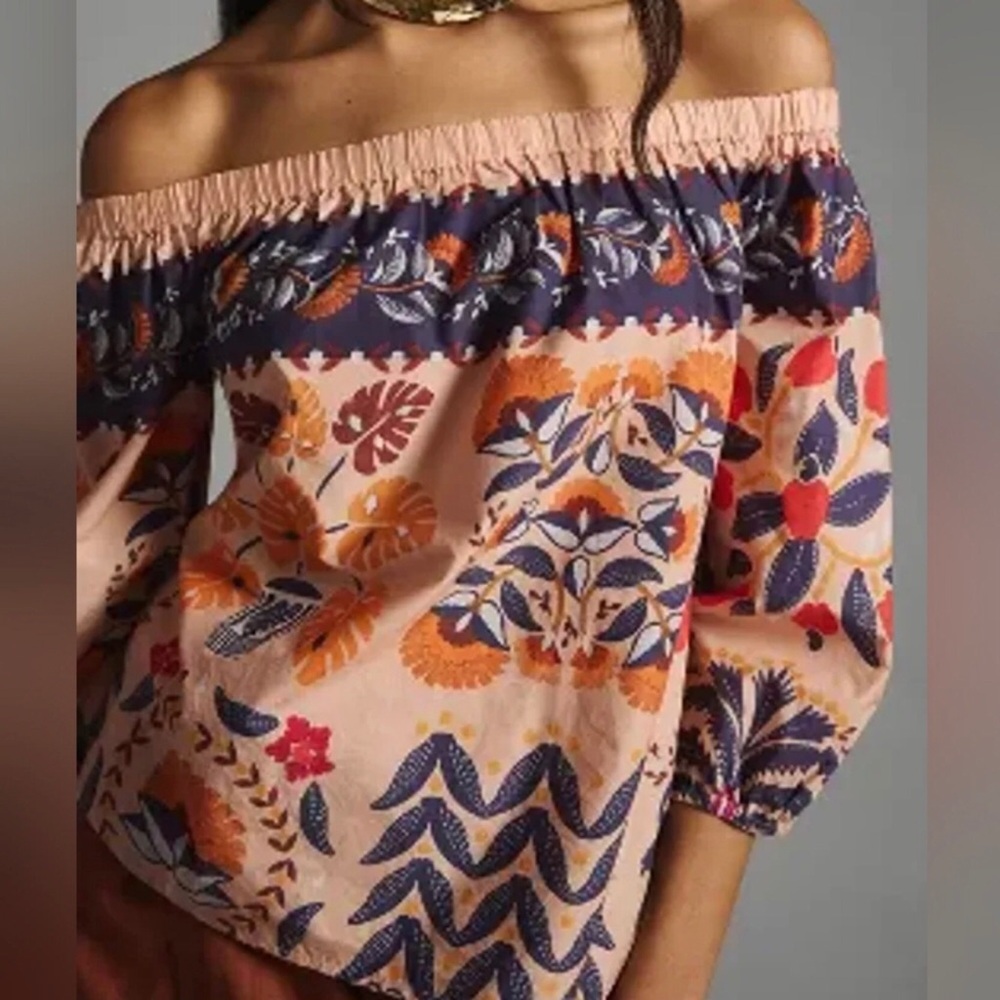 Farm Rio Anthropologie Off Shoulder Top M